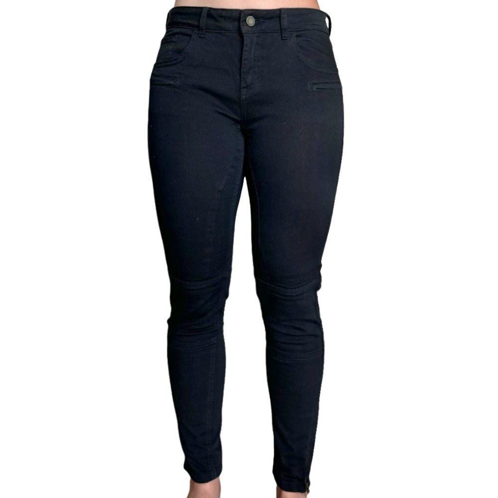 Zara black moto skinny pant zippers grunge punk Bella Swan Katherine Pierce Y2K